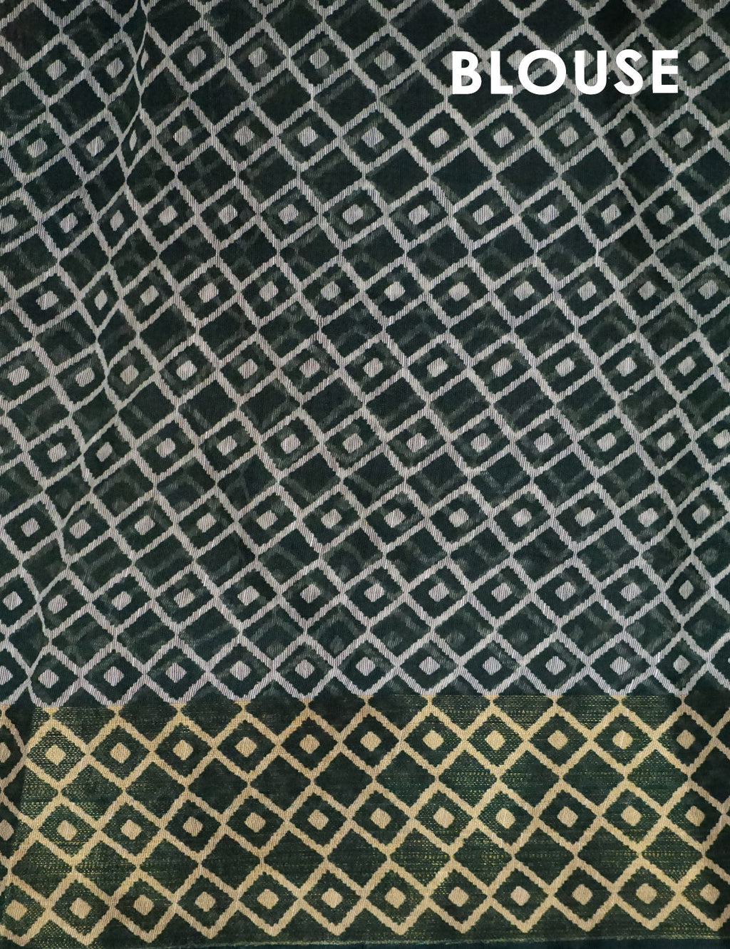 Half White And Parrot Green Colour Ikat Design Semi Chanderi Saree By Gayathri Reddy Designer Studio