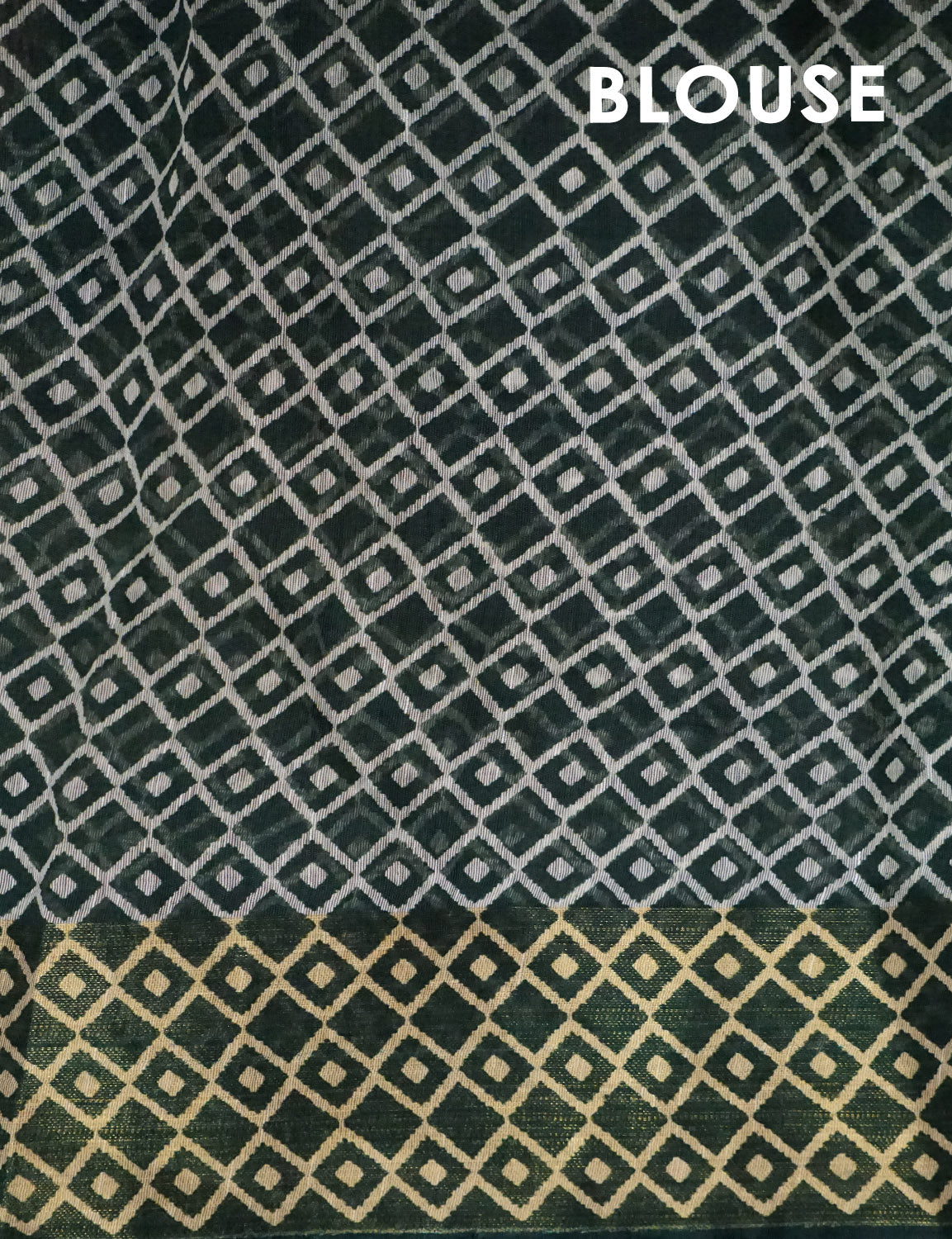 Half White And Parrot Green Colour Ikat Design Semi Chanderi Saree By Gayathri Reddy Designer Studio