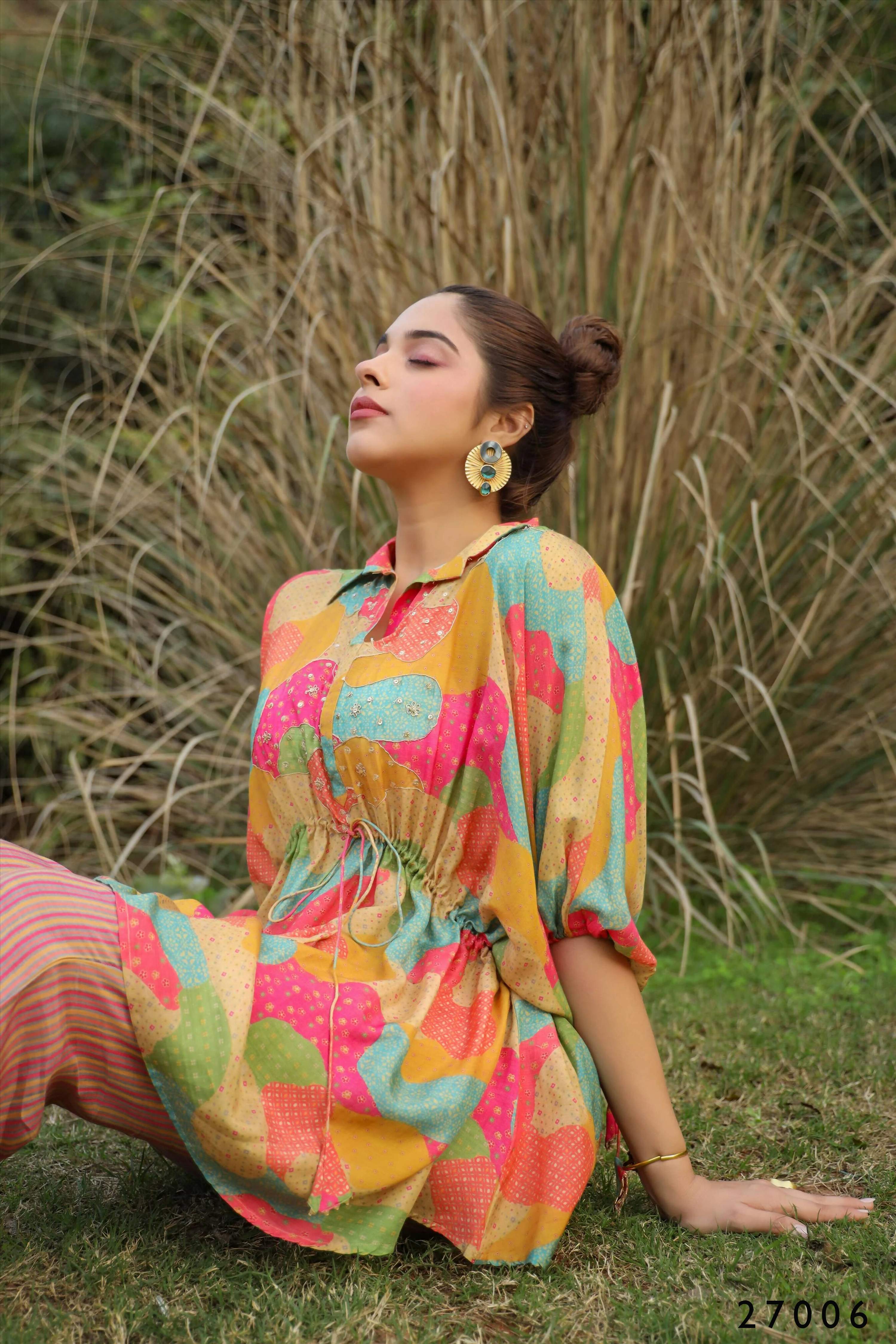 Women's Casual Fashionable Multi Mull Cotton co-ord set - Anya