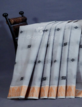 Kalanetha Shades of Grey Pure Kanchi Cotton Saree With Kanchi Traditional Border By Gayathri Reddy Designer Studio