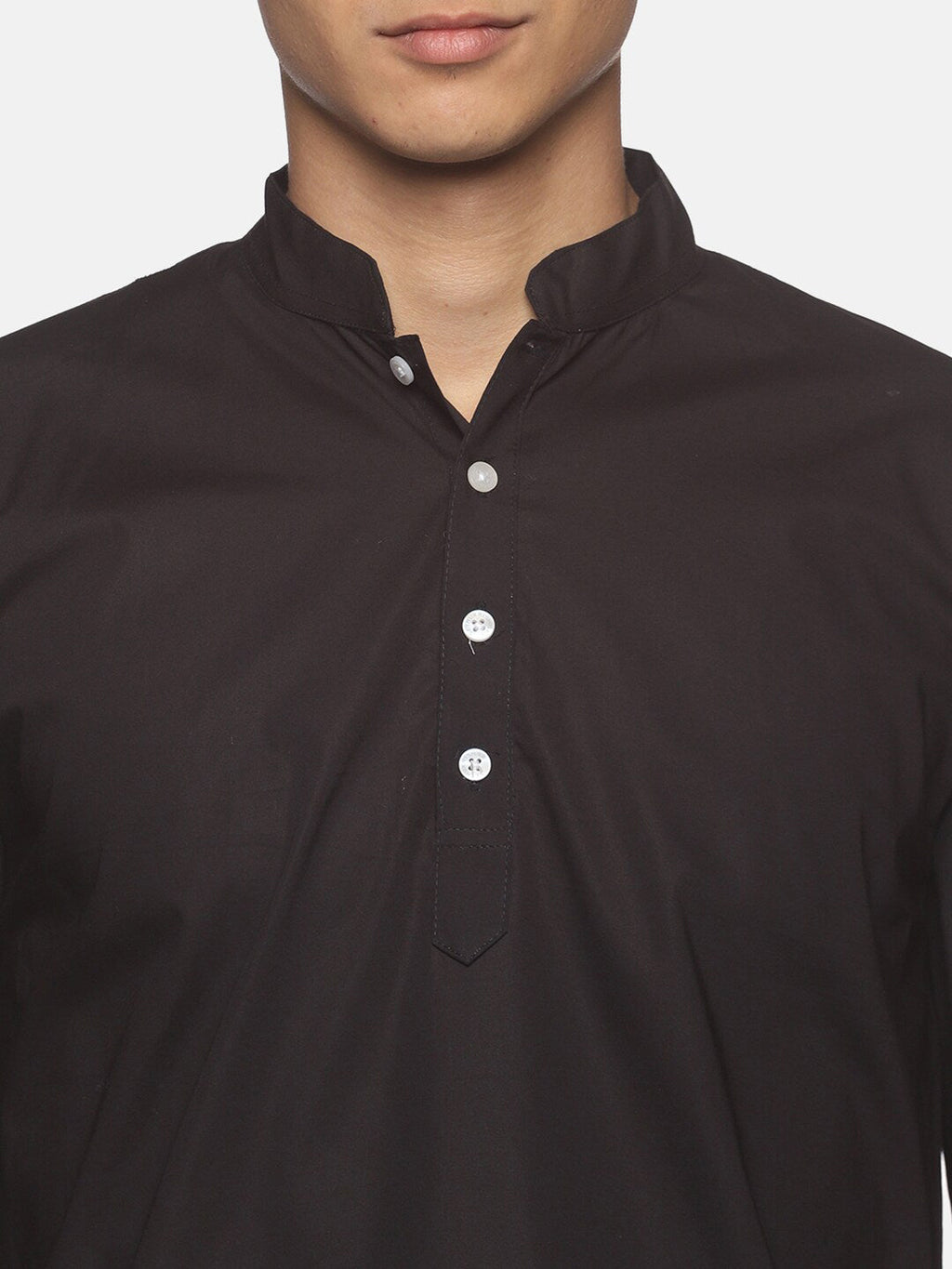 Sethukrishna Men Black Pure Cotton Kurta with Pyjamas
