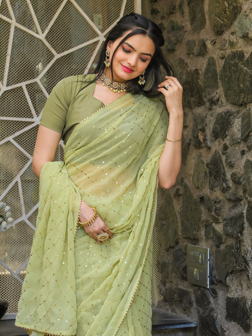 Tikhi Imli Embellished Sequinned Saree