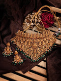 Saraf RS Jewellery Gold-Polished Stone-Studded Jewellery Set