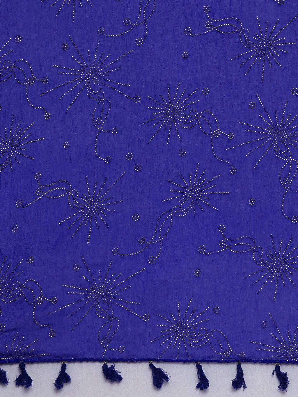 Souchii Blue & Gold-Toned Embellished Dupatta