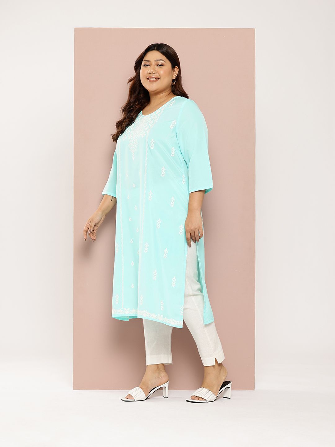 Sztori Plus Size Ethnic Motifs Printed Kurta