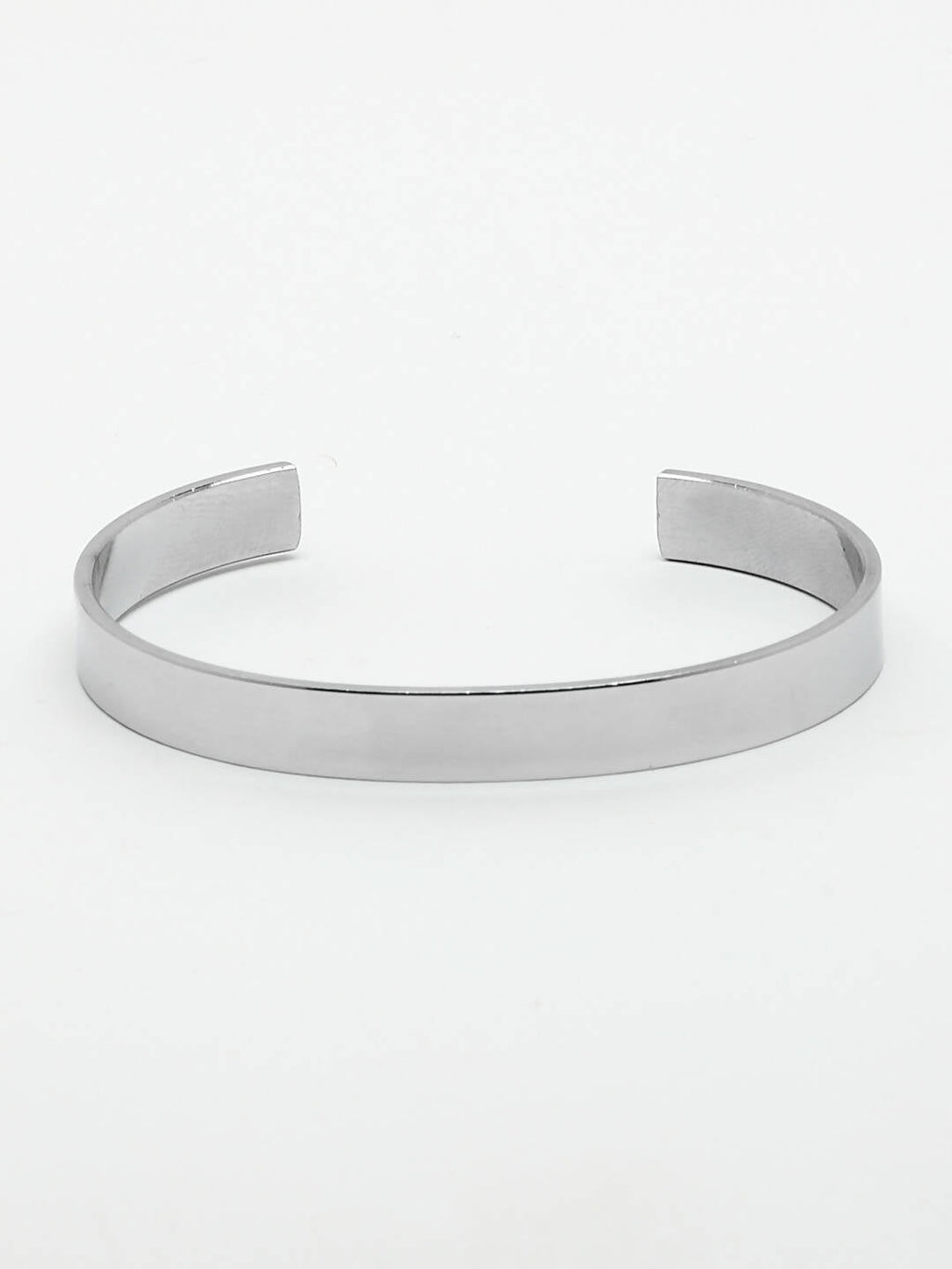 NVR Men Silver Stainless Steel Cuff Bracelet