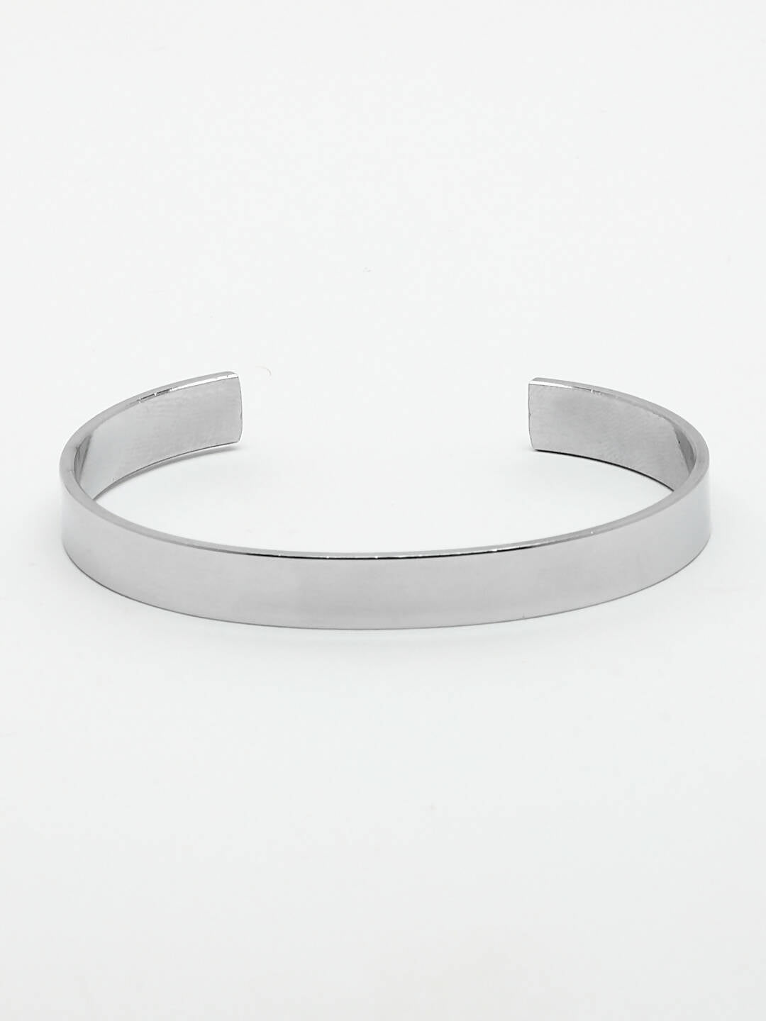 NVR Men Silver Stainless Steel Cuff Bracelet