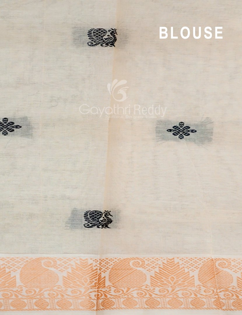 Kalanetha Shades of Grey Pure Kanchi Cotton Saree With Kanchi Traditional Border By Gayathri Reddy Designer Studio