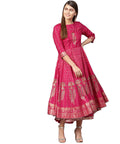 Juniper Women Fuchsia Shantoon Printed Layered Dress