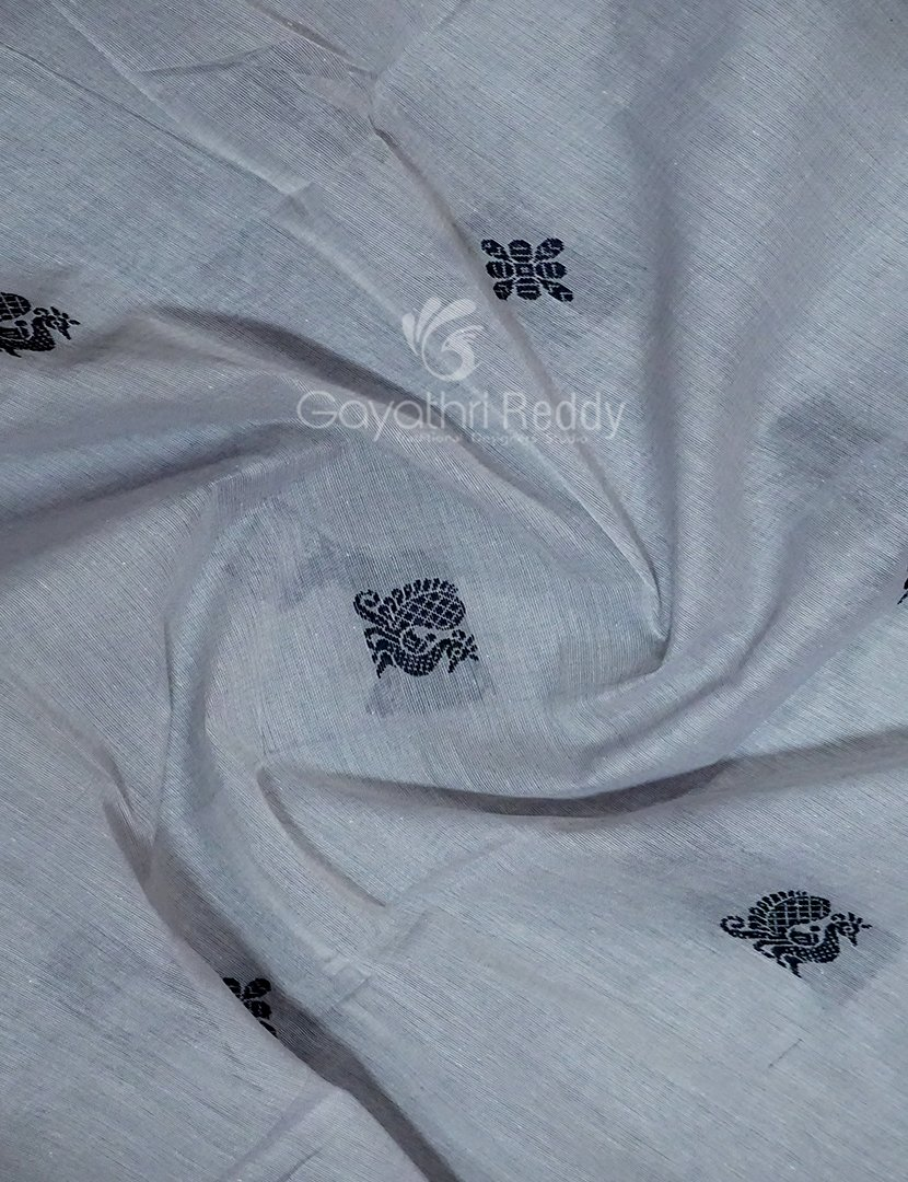 Kalanetha Shades of Grey Pure Kanchi Cotton Saree With Kanchi Traditional Border By Gayathri Reddy Designer Studio