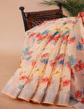 Light Peach And Orange Colour Semi Chanderi Saree By Gayathri Reddy Designer Studio