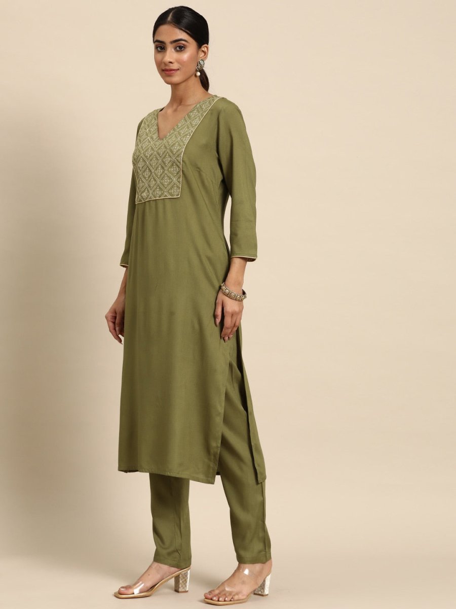 All About You Ethnic Motifs Yoke Design Regular Kurta with Trousers & With Dupatta