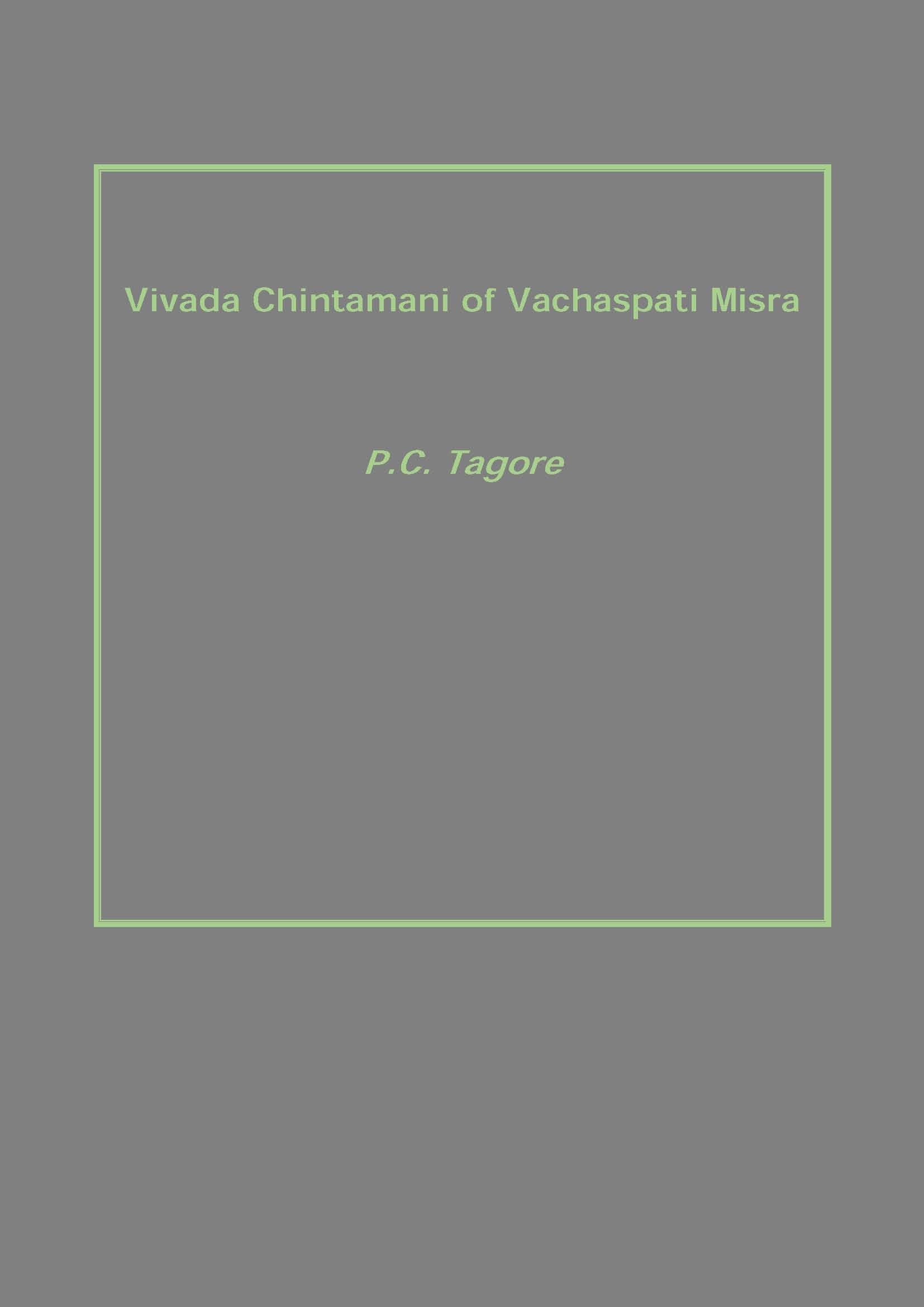 Vivada Chintamani of Vachaspati Misra - Gyan Books