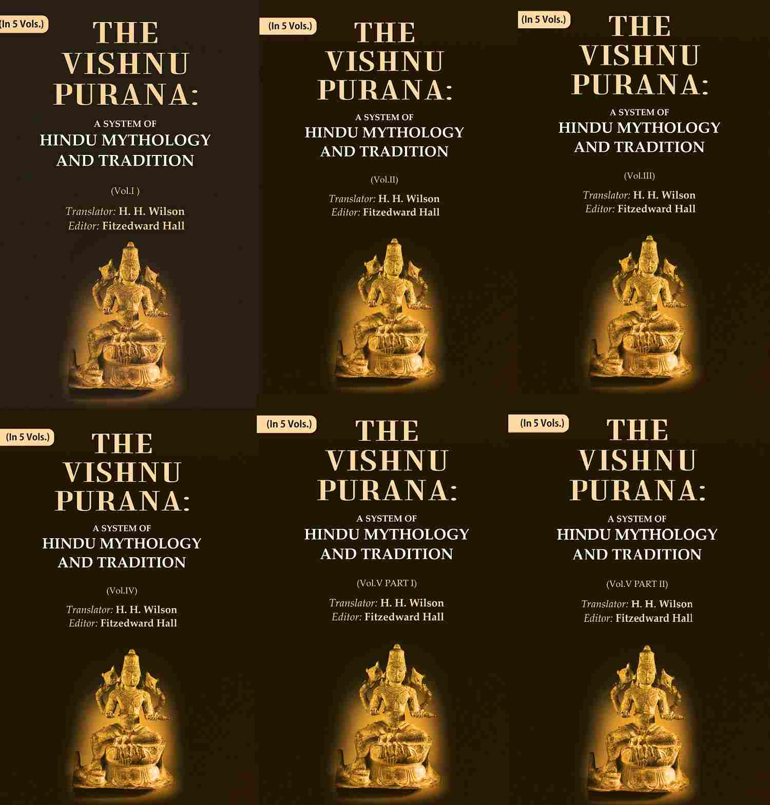 The Vishnu Purana: A System of Hindu Mythology and Tradition 5 Vols. Set - Gyan Books