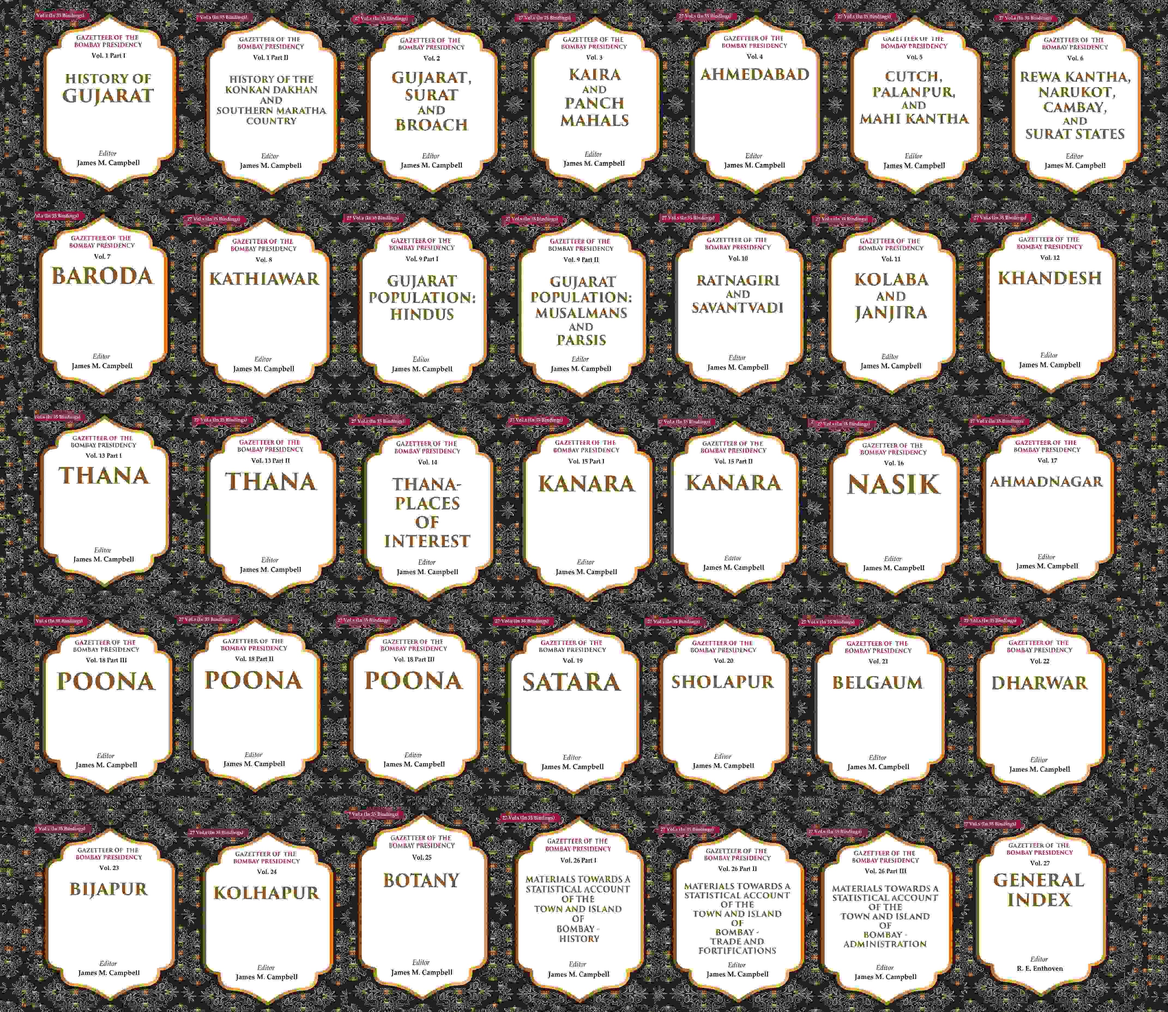Gazetteer Of The Bombay Presidency 27 Vols. Set in 35 Binding - Gyan Books