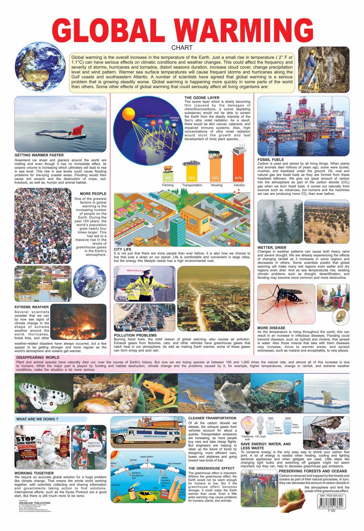Dreamland Publications Educational Chart for Kids - Global Warming