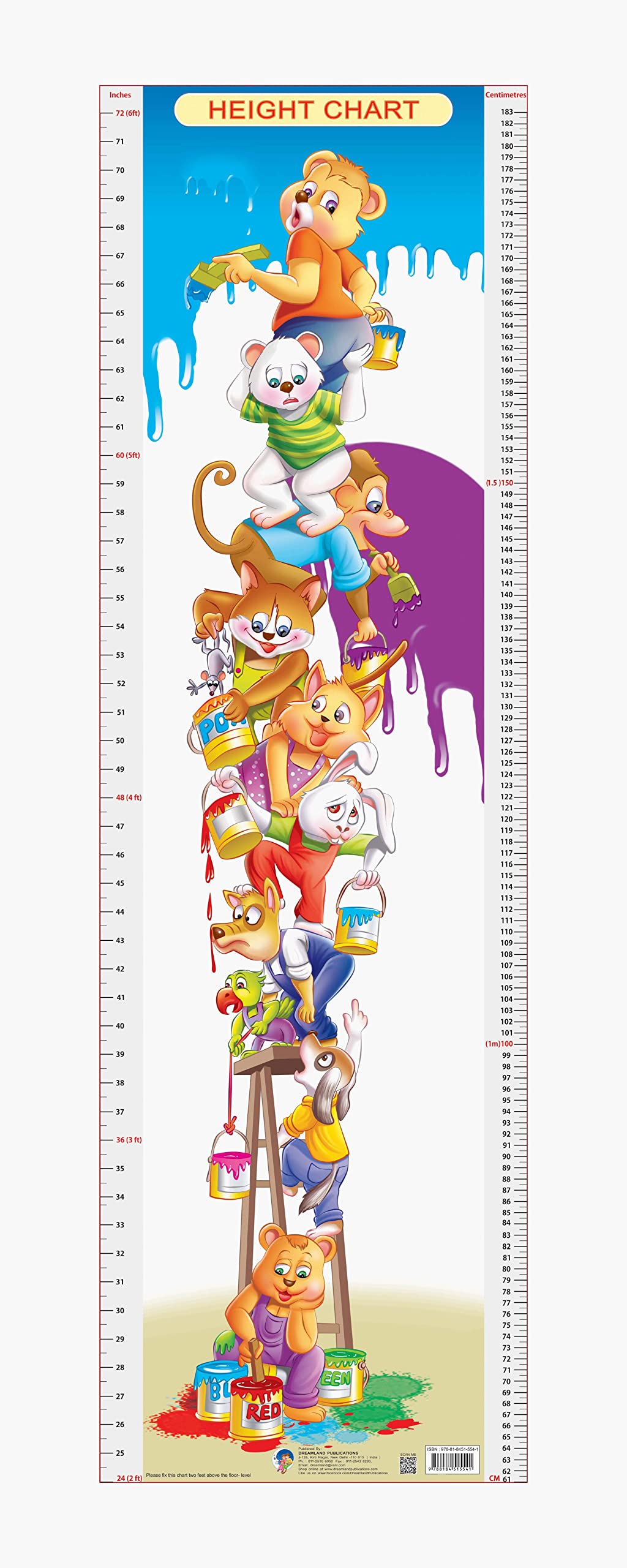 Dreamland Publications Educational Chart for Kids - Height Chart - 4