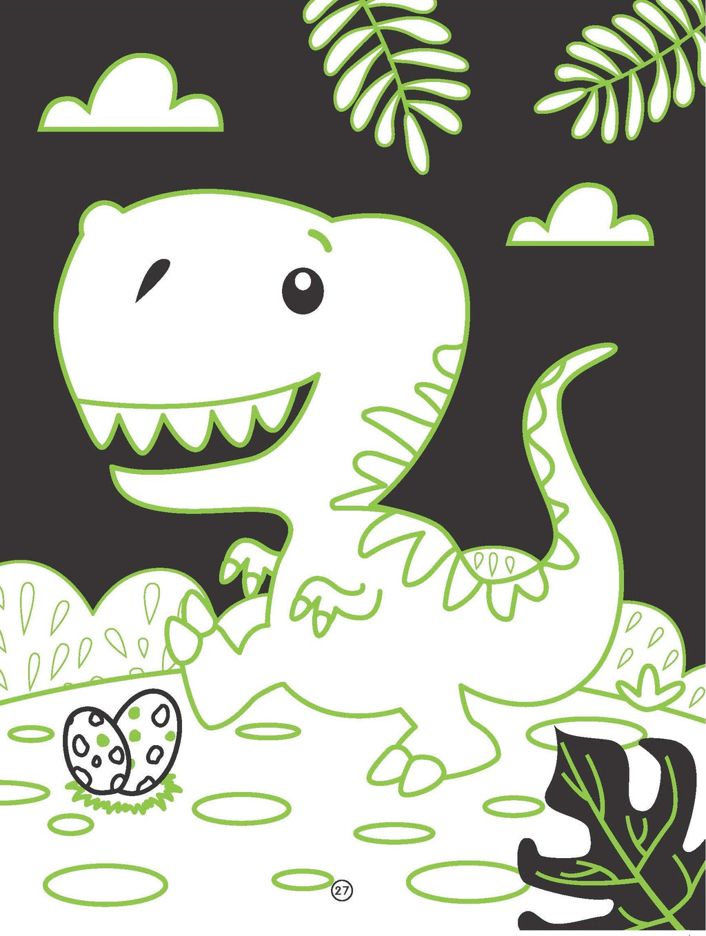 Dreamland Publications Dinosaurs Neon Colouring World Book for Kids Age 4 - 7 years with Neon Pens