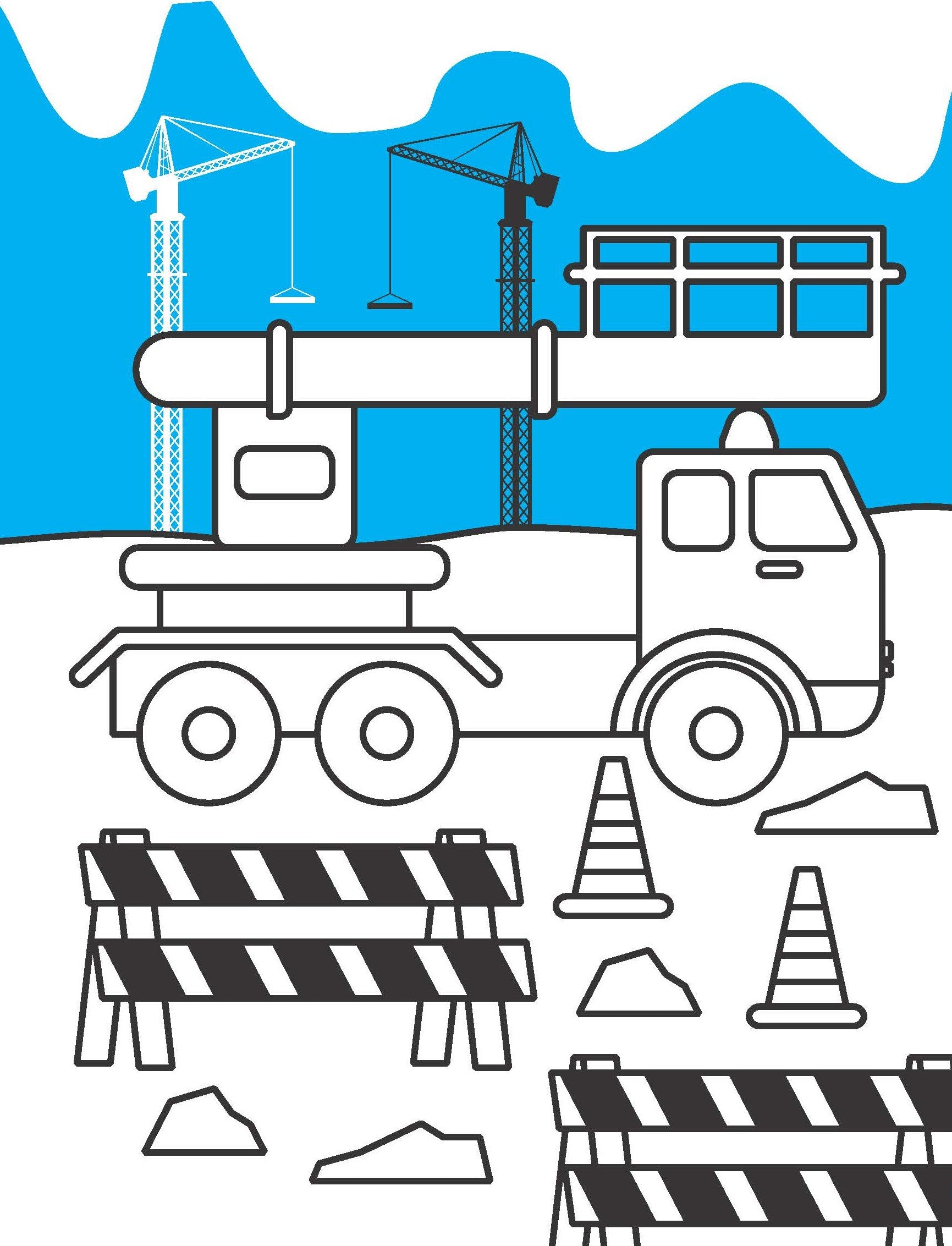 Dreamland Publications Vehicles Neon Colouring World Book for Kids Age 4 - 7 years with Neon Pens