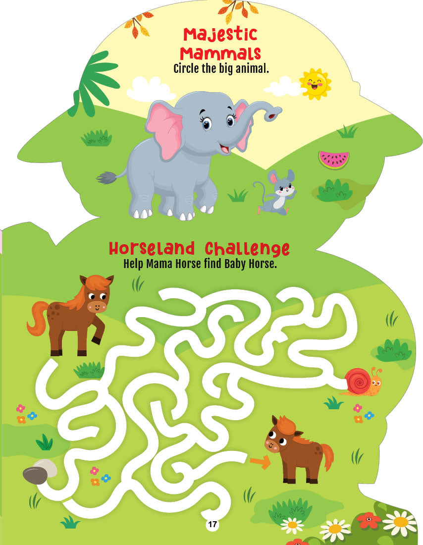 Dreamland Publications Step into the Animal Kingdom- Activity and Colouring Fun Book for Age 4+