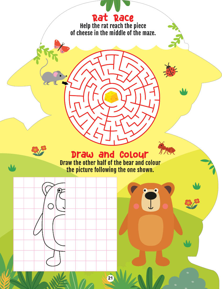 Dreamland Publications Step into the Animal Kingdom- Activity and Colouring Fun Book for Age 4+