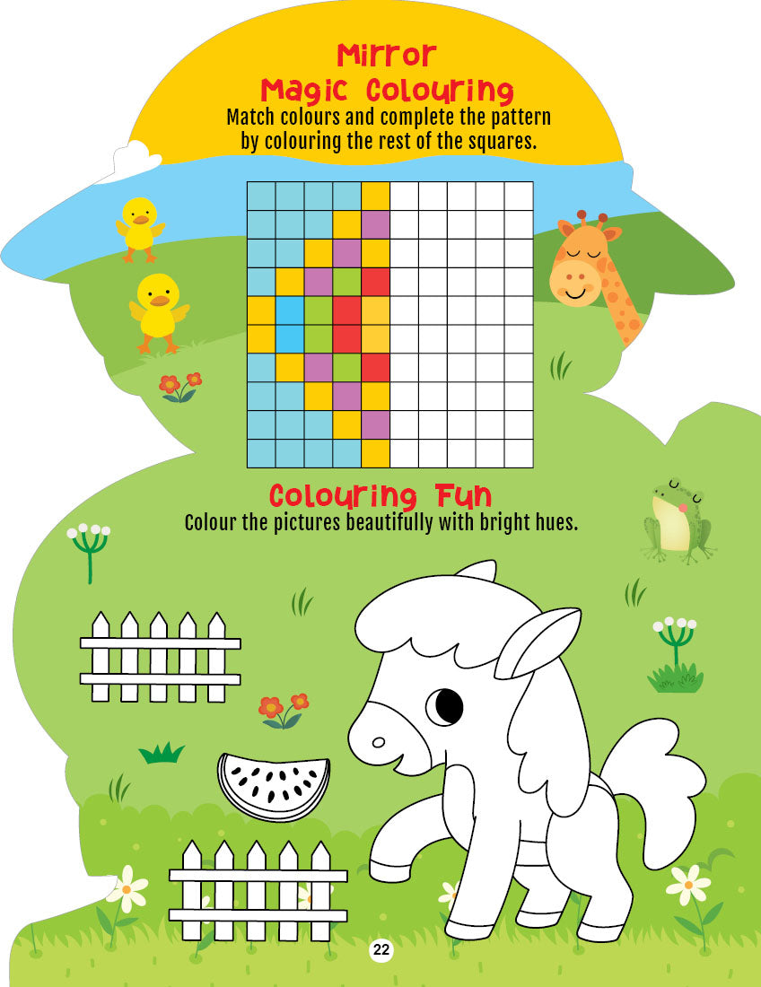 Dreamland Publications Step into the Animal Kingdom- Activity and Colouring Fun Book for Age 4+