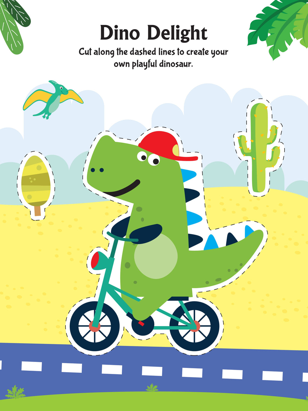 Dreamland Publications Daring Dino Scissors Skills Activity Book for Kids Age 4 - 7 years | With Child- Safe Scissors, Games and Mask