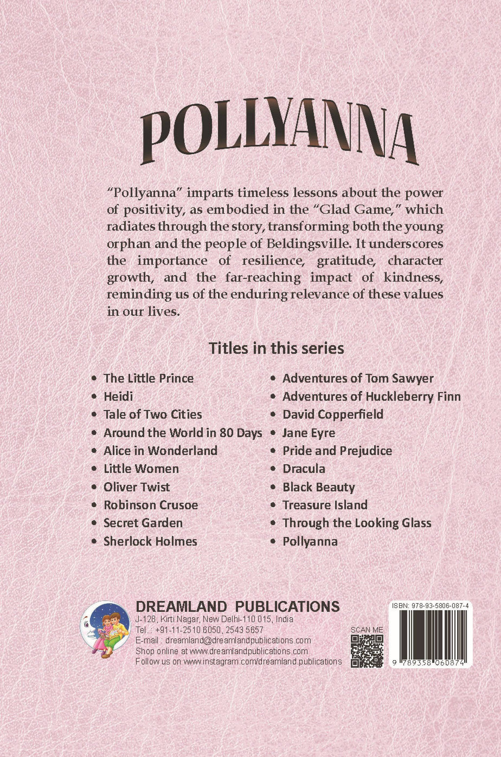 Dreamland Publications Pollyanna - Illustrated Abridged Classics for Children with Practice Questions