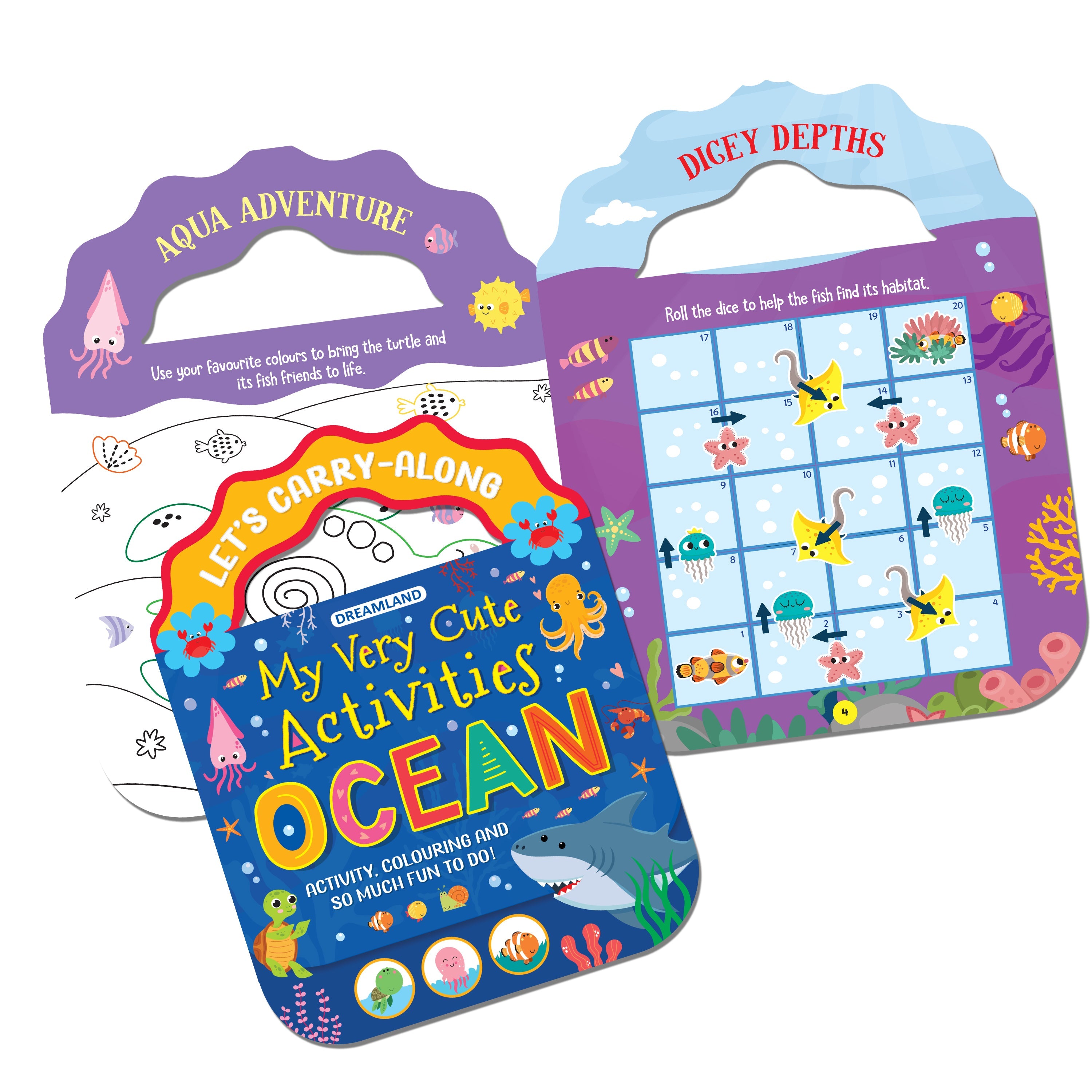Dreamland Publications Ocean- Let's Carry-Along Activity, Colouring Book for Kids Age 3 -8 years (My Very Cute Activities Series)