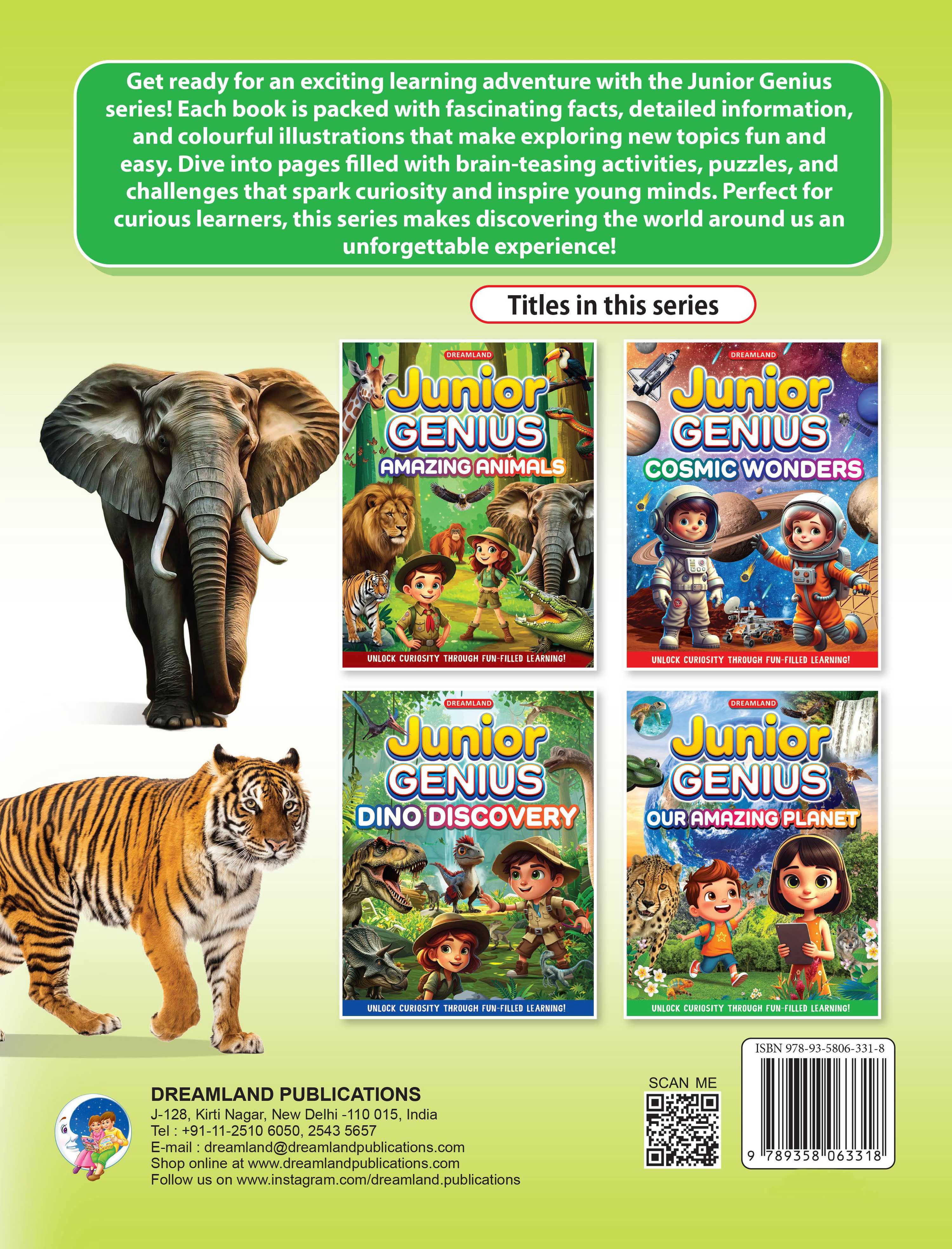 Dreamland Publications Junior Genius: Amazing Animals – A Fun-Filled Learning Book for Kids Age 7+ | Discover Incredible Creatures with Facts, Activities, and Puzzles
