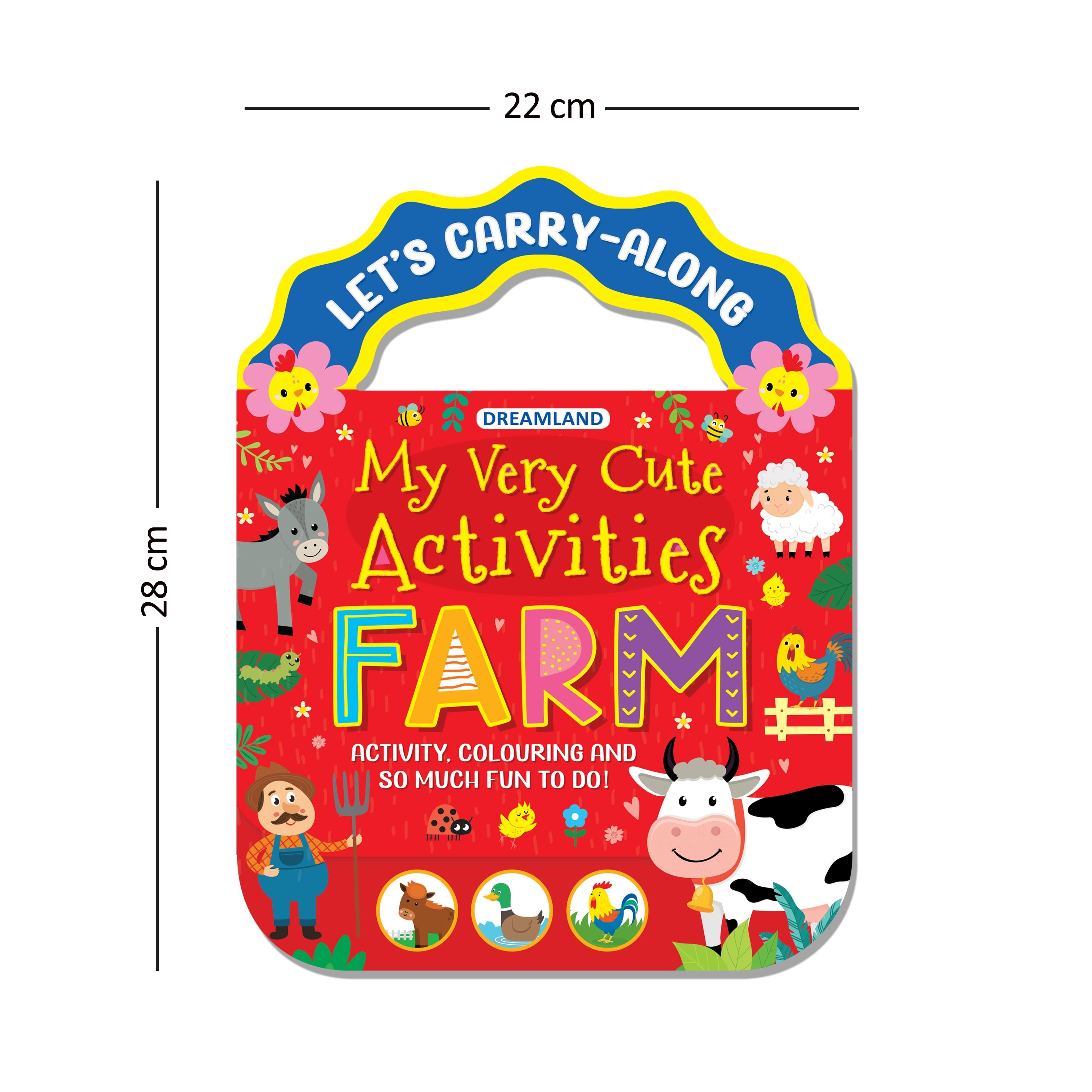Dreamland Publications Farm- Let's Carry-Along Activity, Colouring Book for Kids Age 3 -8 years (My Very Cute Activities Series)