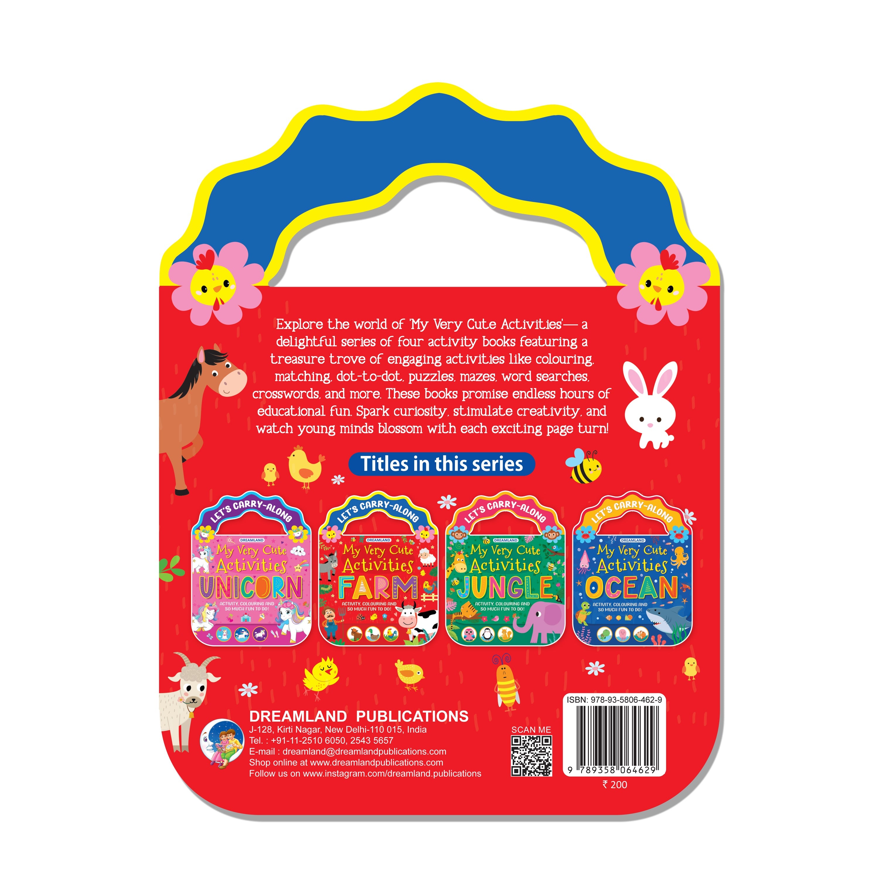 Dreamland Publications Farm- Let's Carry-Along Activity, Colouring Book for Kids Age 3 -8 years (My Very Cute Activities Series)