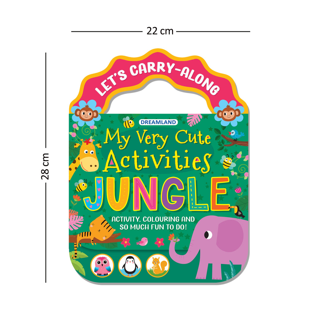 Dreamland Publications Jungle- Let's Carry-Along Activity, Colouring Book for Kids Age 3 -8 years (My Very Cute Activities Series)