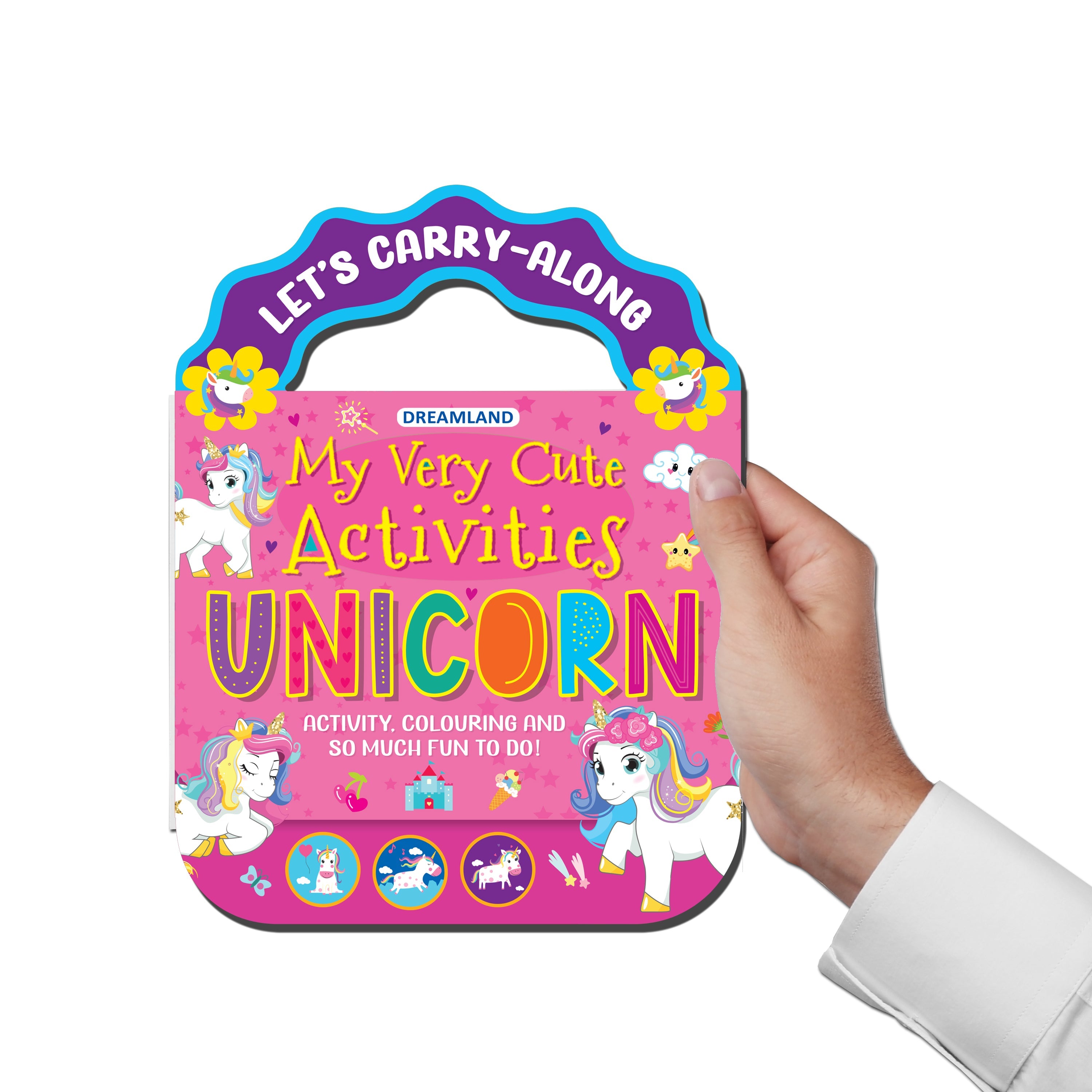 Dreamland Publications Unicorn- Let's Carry-Along Activity, Colouring Book for Kids Age 3 -8 years (My Very Cute Activities Series)