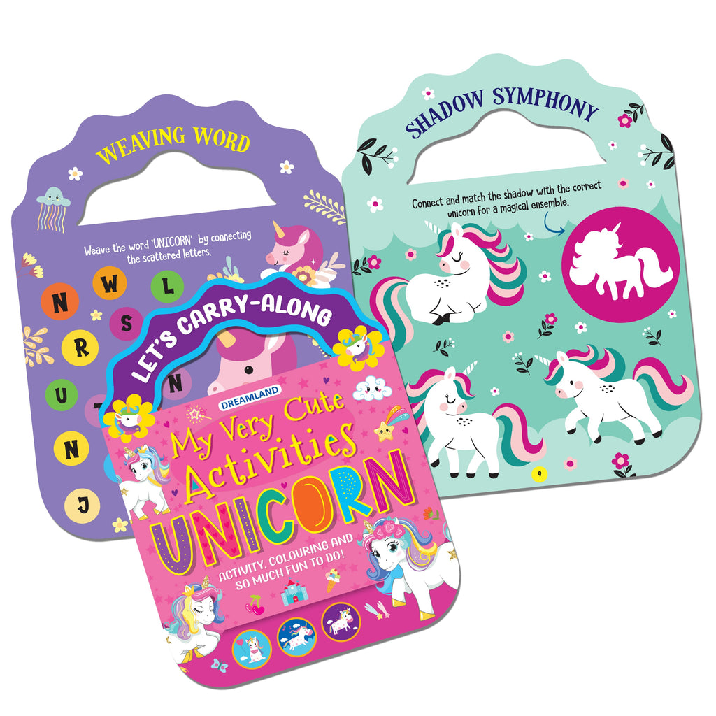 Dreamland Publications Unicorn- Let's Carry-Along Activity, Colouring Book for Kids Age 3 -8 years (My Very Cute Activities Series)