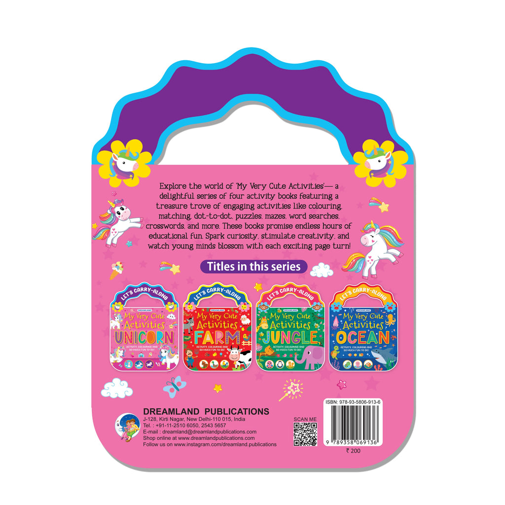 Dreamland Publications Unicorn- Let's Carry-Along Activity, Colouring Book for Kids Age 3 -8 years (My Very Cute Activities Series)