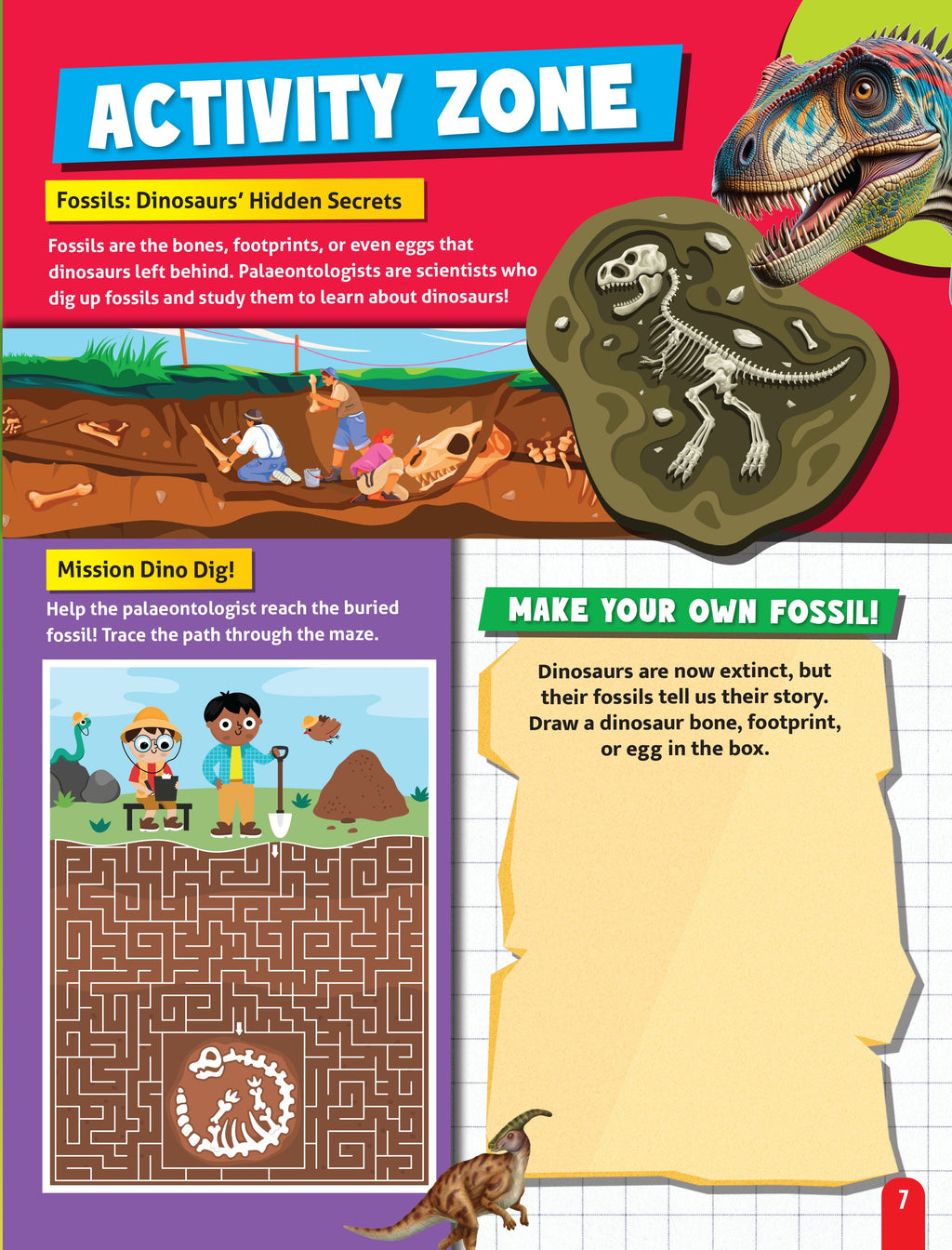 Dreamland Publications Junior Genius: Dino Discovery – A Fun-Filled Learning Book for Kids Age 7+ | Explore the World of Dinosaurs with Facts, Games, Puzzles