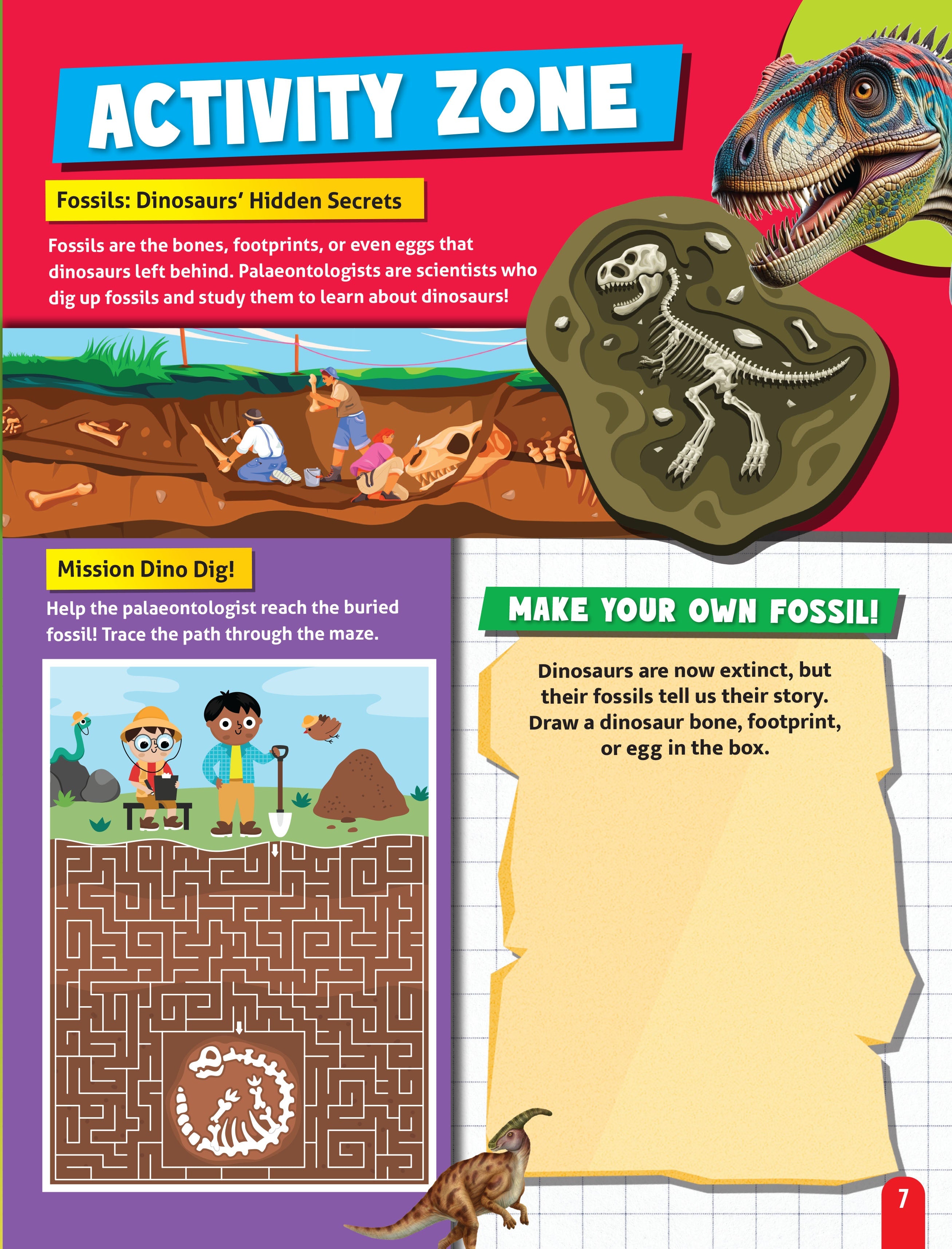Dreamland Publications Junior Genius: Dino Discovery – A Fun-Filled Learning Book for Kids Age 7+ | Explore the World of Dinosaurs with Facts, Games, Puzzles