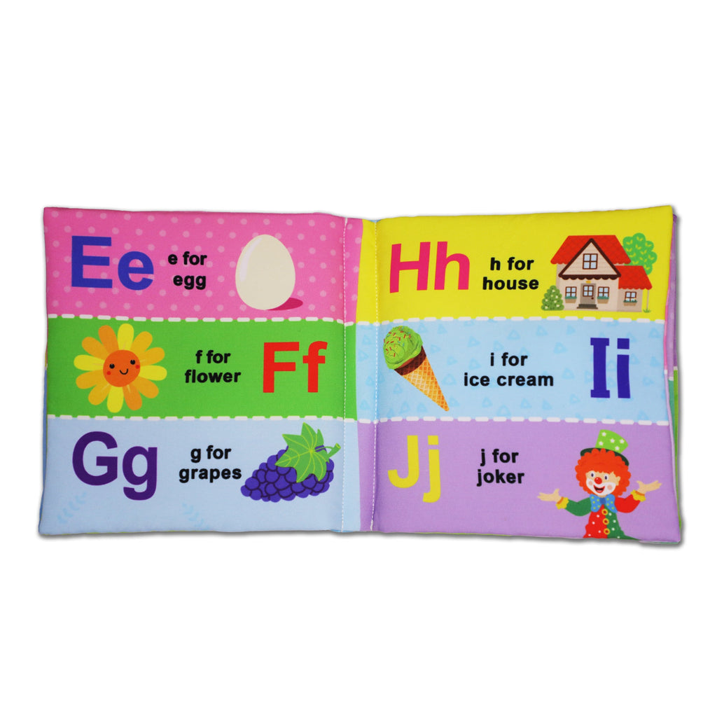 Dreamland Publications Baby My First Cloth Book ABC with Squeaker and Crinkle Paper, Non-Toxic Early Educational Toy for Toddler, Infants