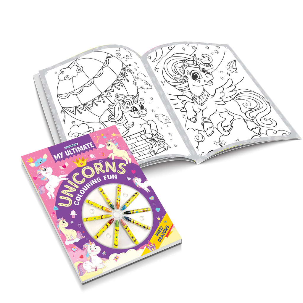 Dreamland Publications My Ultimate Unicorns Colouring Fun Book with Free Crayons : Children's Colouring Book