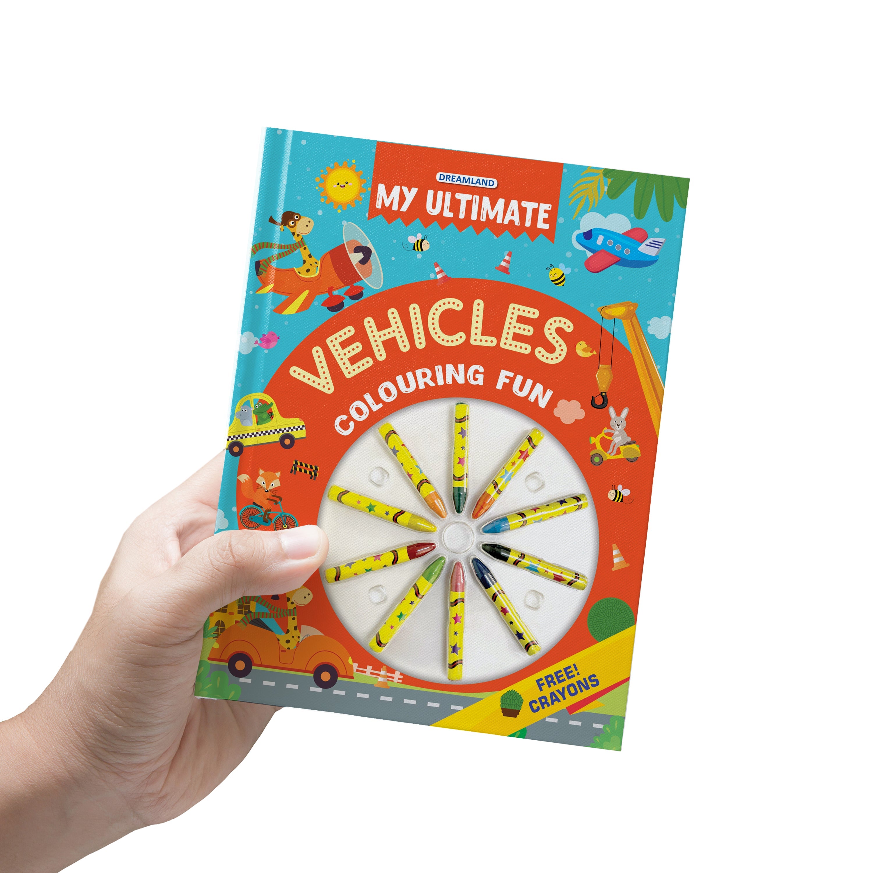 Dreamland Publications My Ultimate Vehicles Colouring Fun Book with Free Crayons : Children's Colouring Book