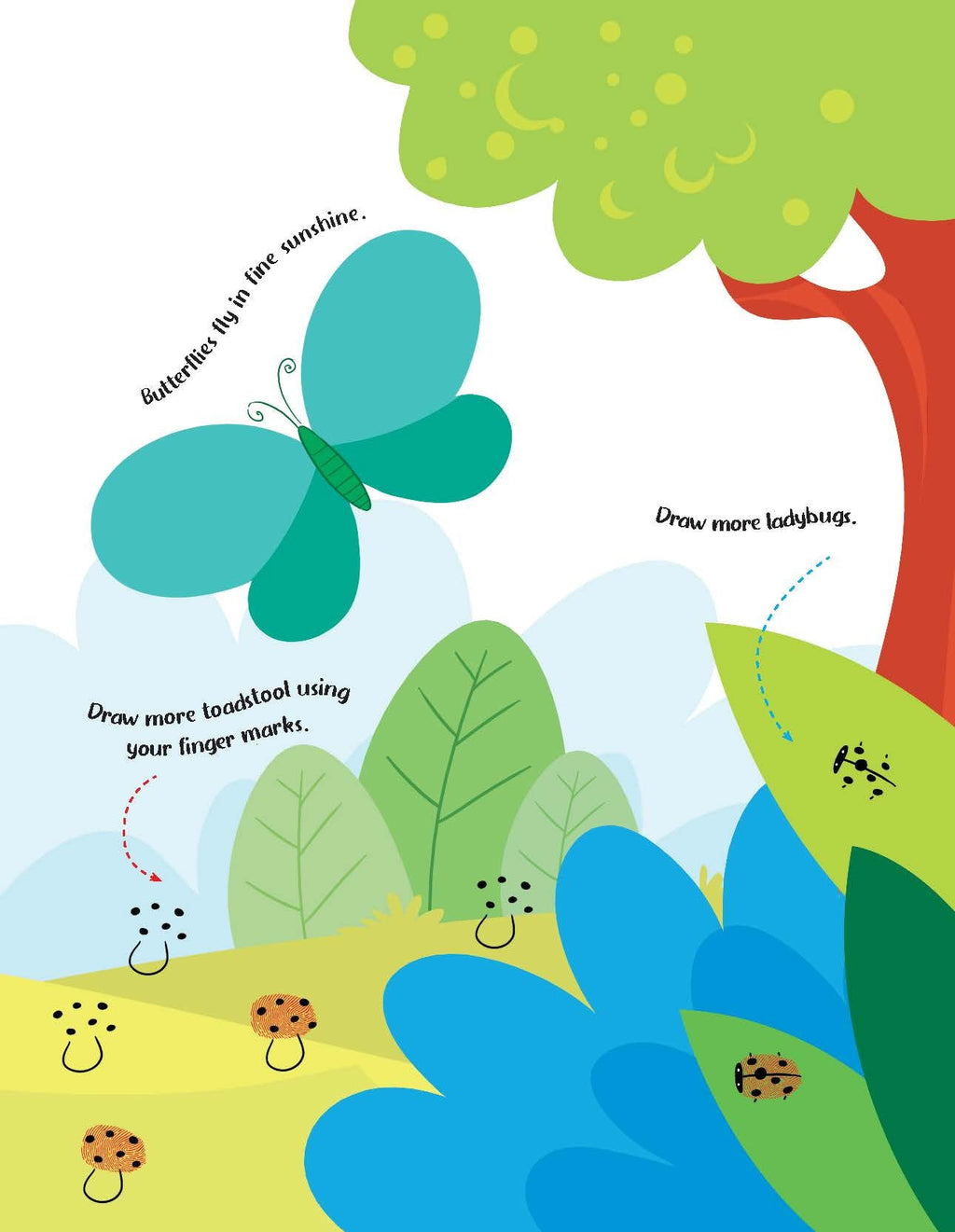 Dreamland Publications Fingerprint Art Activity Book for Children - Garden with Thumbprint Gadget