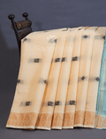 Kalanetha Shades of Cream Pure Kanchi Cotton Saree With Kanchi Traditional Border By Gayathri Reddy Designer Studio