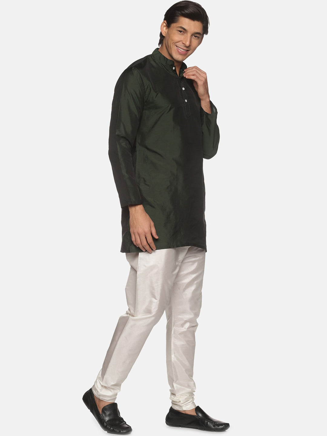 Sethukrishna Mens Green Kurta with Pyjamas