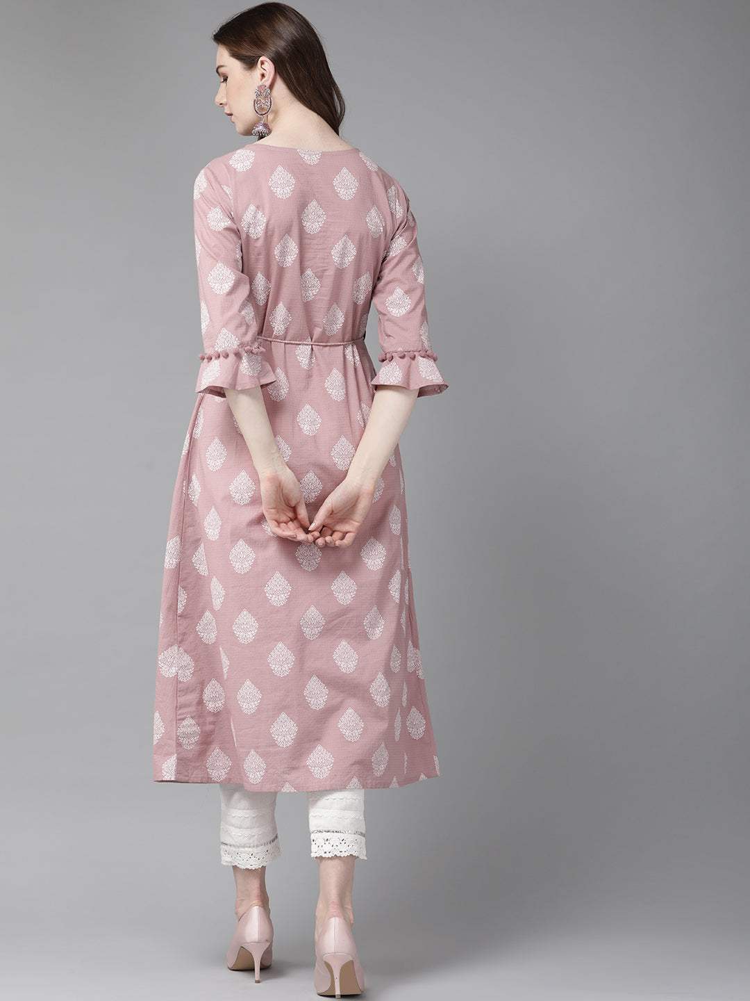 Juniper Womens Pink Cambric Double Layered Kurta