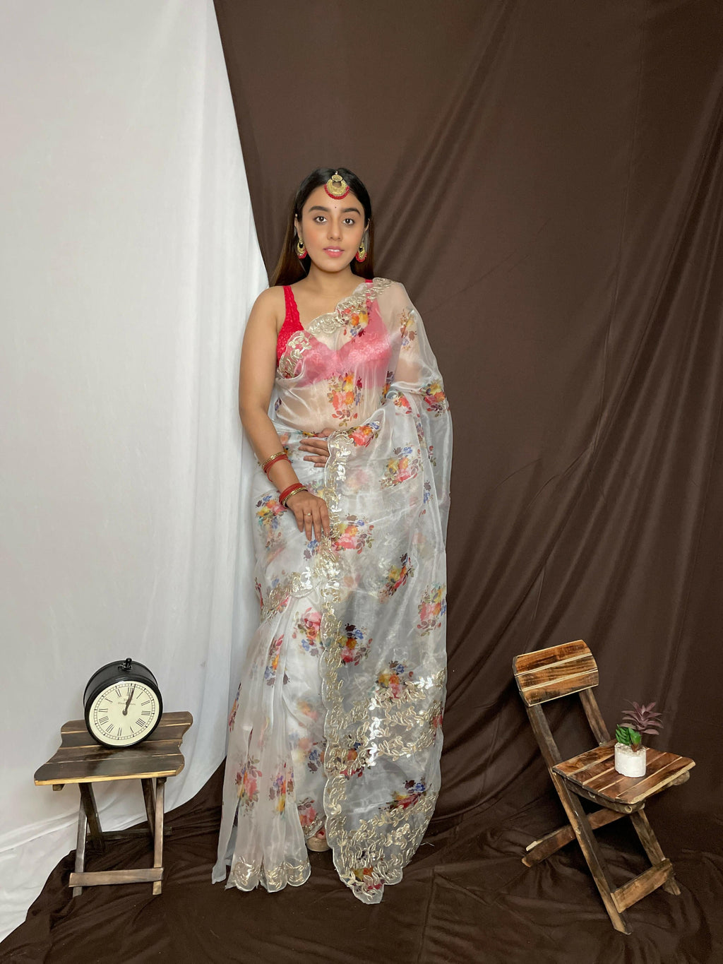 Vamsee Yashodha Yellow Organza Saree