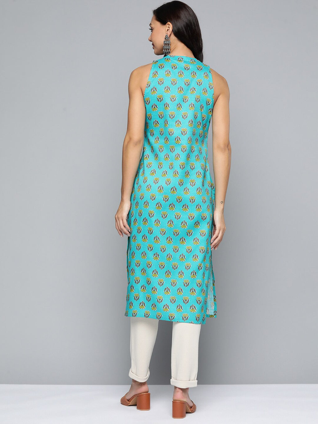 HERE&NOW Ethnic Motifs Printed Straight Kurta