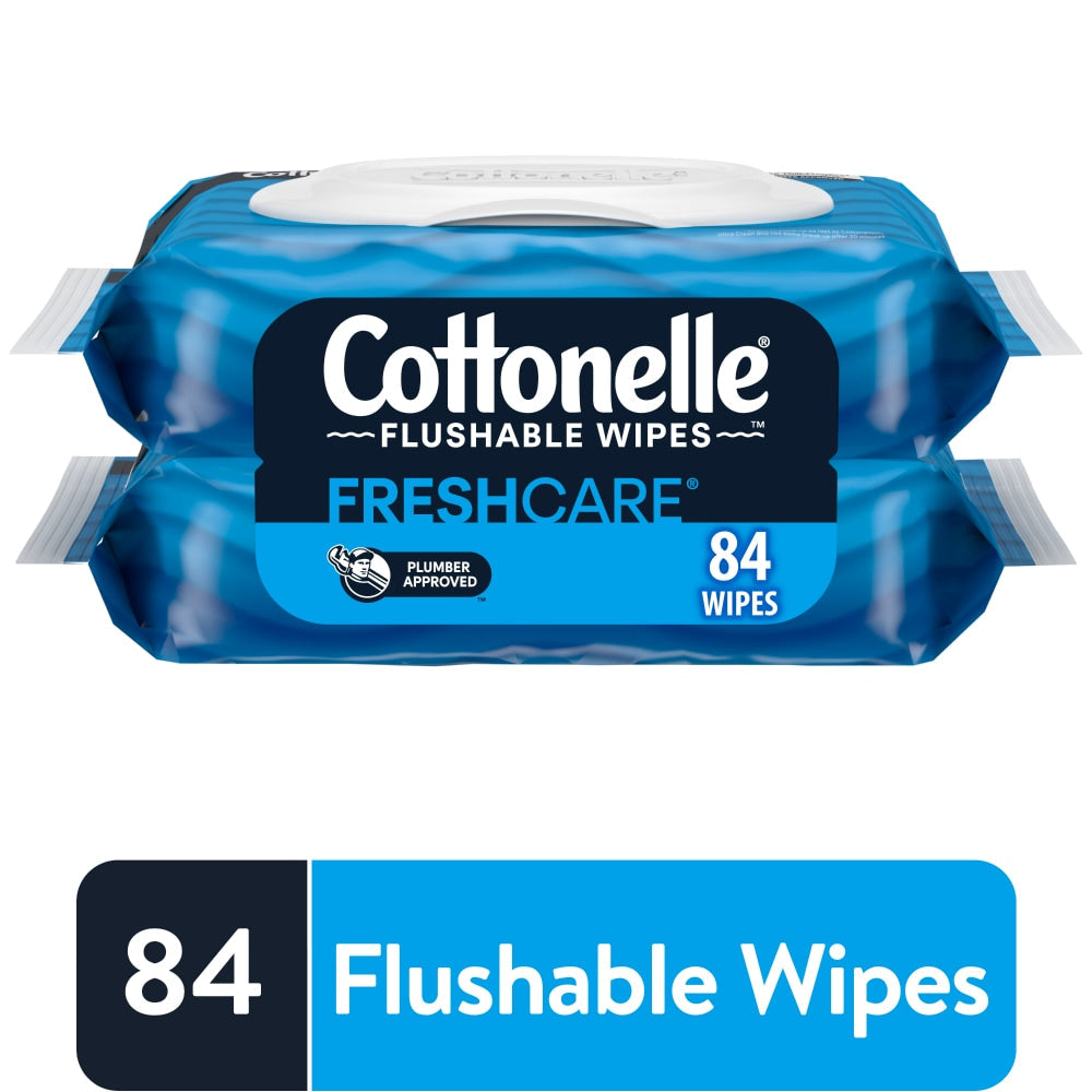 Cottonelle FreshCare Flushable Wipes Refill, 84 ct - Cleansripple Texture