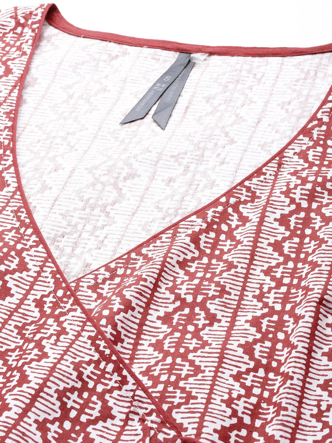 HERE&NOW Printed Wrap Designed Layered Kurta
