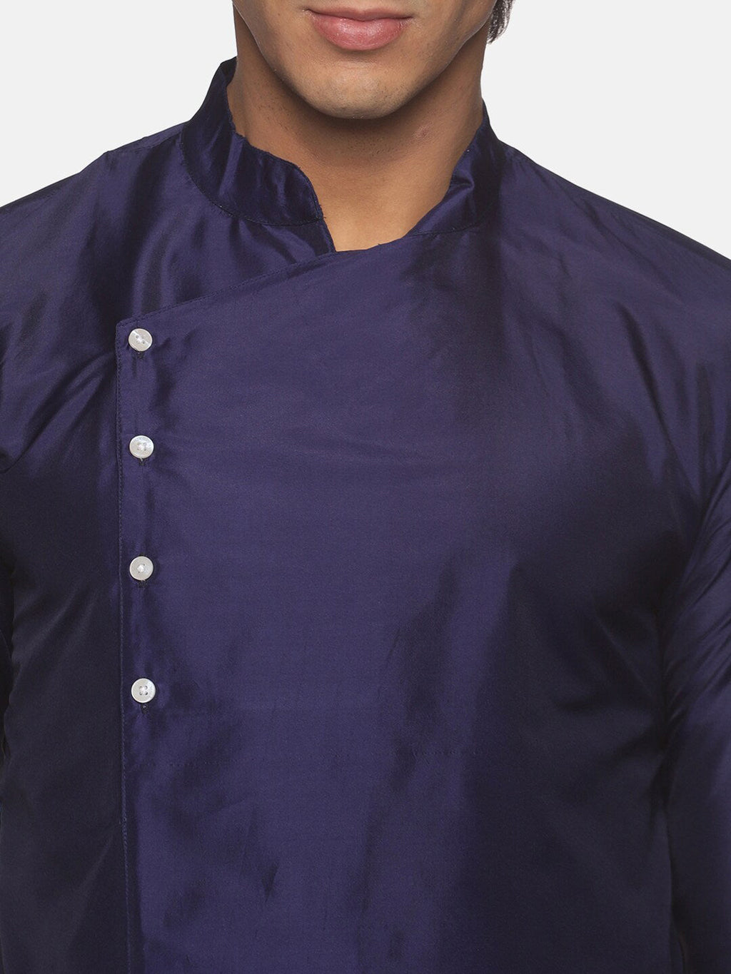 Sethukrishna Navy Blue Kurta with Pyjamas For Men